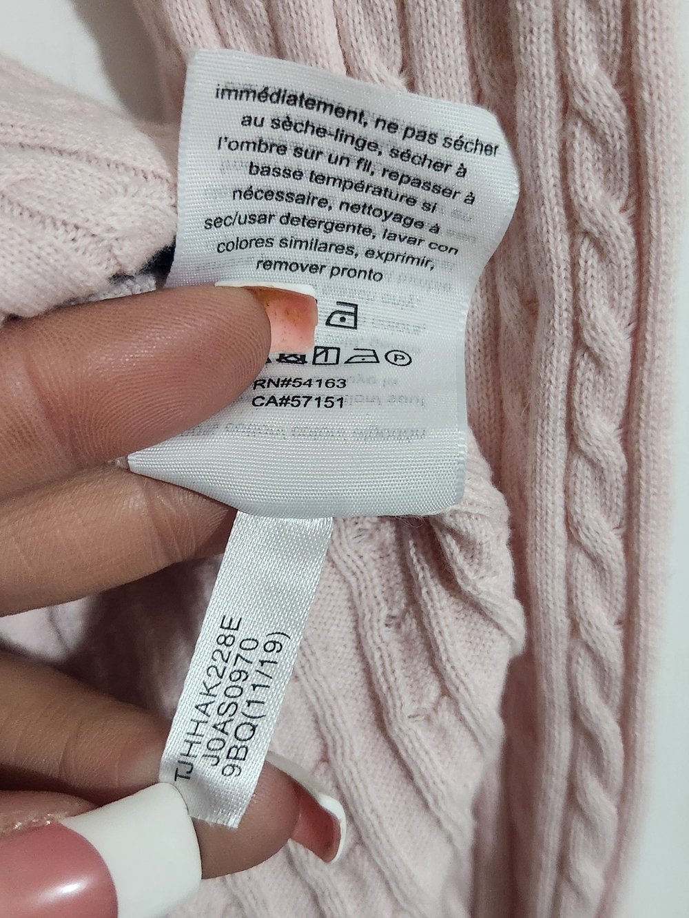 Tommy Hilfiger Pink Cable-Knit Long Sleeve Sweater - Picture 6 of 8